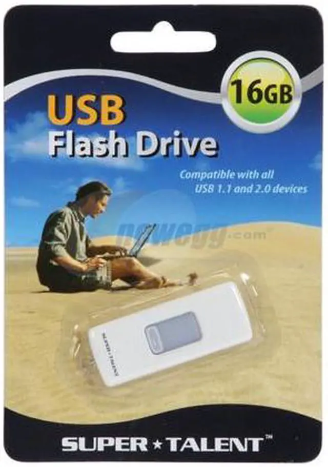Alt view image 2 of 2 - SUPER TALENT SLC Series 16GB USB2.0 Flash Drive (white) STP16GSLWT