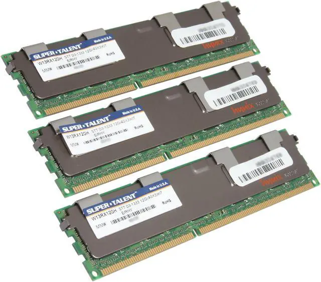 Main image of SUPER TALENT 12GB (3 x 4GB) ECC Registered DDR3 1333 (PC3 10600) Server Memory Model W13RX12GH