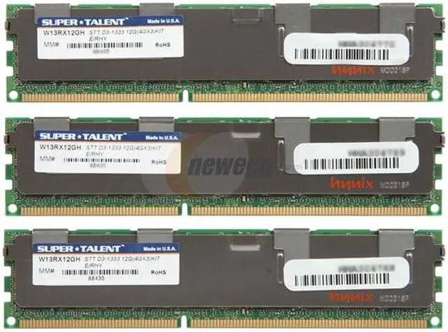 Alt view image 2 of 3 - SUPER TALENT 12GB (3 x 4GB) ECC Registered DDR3 1333 (PC3 10600) Server Memory Model W13RX12GH