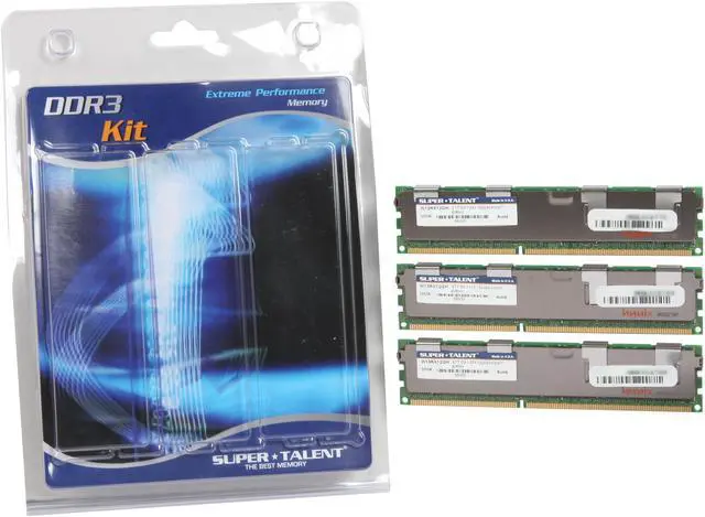 Alt view image 3 of 3 - SUPER TALENT 12GB (3 x 4GB) ECC Registered DDR3 1333 (PC3 10600) Server Memory Model W13RX12GH