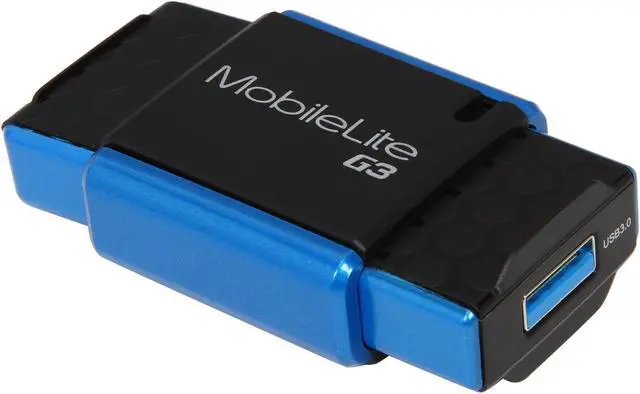 Main image of Kingston FCR-MLG3 USB 3.0 Support SD/ SDHC/ SDXC, microSD/ SDHC/ SDXC and MSPD Card Reader Black/ Blue