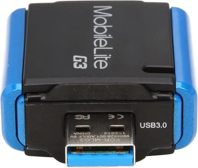 Alt view image 5 of 6 - Kingston FCR-MLG3 USB 3.0 Support SD/ SDHC/ SDXC, microSD/ SDHC/ SDXC and MSPD Card Reader Black/ Blue