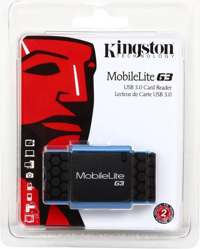Alt view image 6 of 6 - Kingston FCR-MLG3 USB 3.0 Support SD/ SDHC/ SDXC, microSD/ SDHC/ SDXC and MSPD Card Reader Black/ Blue