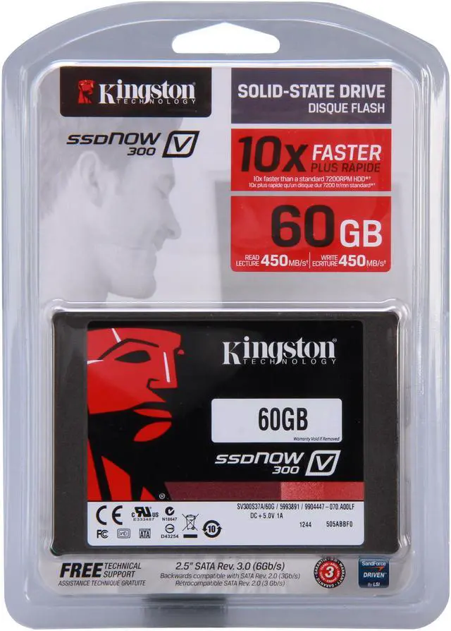 Alt view image 6 of 6 - Kingston SSDNow V300 Series 2.5" 60GB SATA III MLC Internal Solid State Drive (SSD) SV300S37A/60G