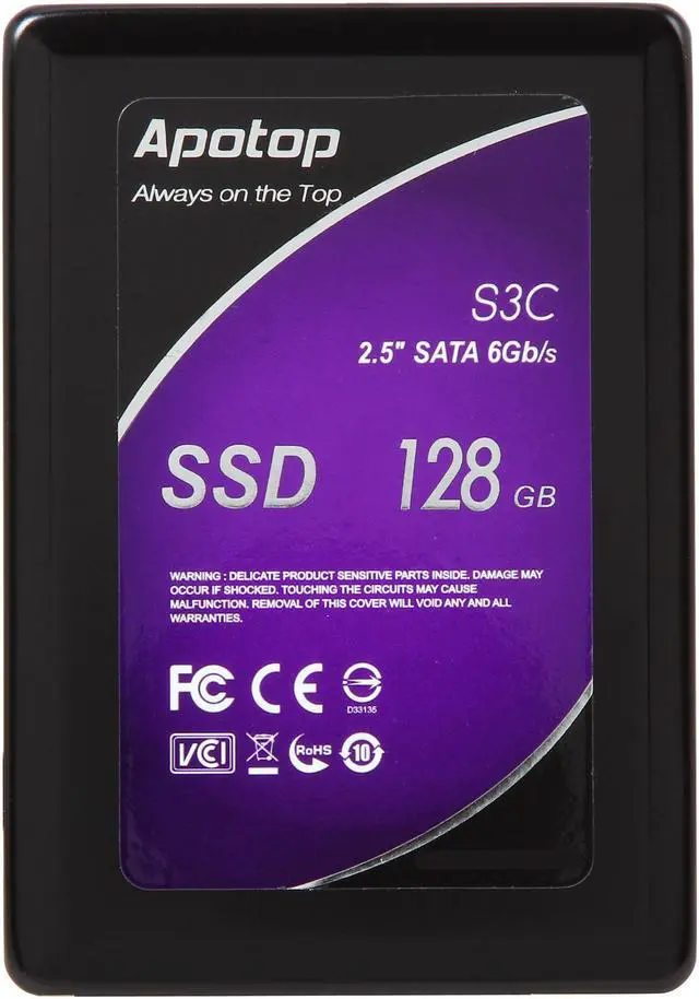 Alt view image 2 of 5 - Apotop 2.5" 128GB SATA III MLC Internal Solid State Drive (SSD) MASS3C128GBR