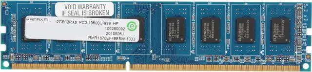 Main image of Ramaxel 2GB DDR3 1333 (PC3 10600) Desktop Memory Model RMR1870EF48E8W-1333