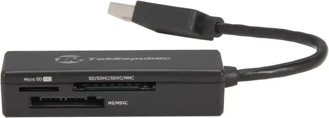 Alt view image 2 of 5 - Tek Republic TUC-300  USB 3.0 Supports SD, SDHC, SDXC, Micro SD (t-Flash), MS, MS Pro, MS Duo, MS Pro Duo, and MSXC. 12-in-1 Card Reader