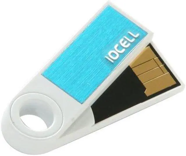 Alt view image 2 of 3 - IOCELL Networks NetDISK 4GB USB 2.0 Flash Drive (White & Blue) M5 (FM54WBL)