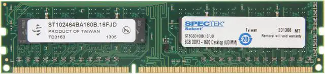 Main image of SPECTEK by Micron Technology 8GB DDR3 1600 (PC3 12800) Desktop Memory Model ST8G3D160B