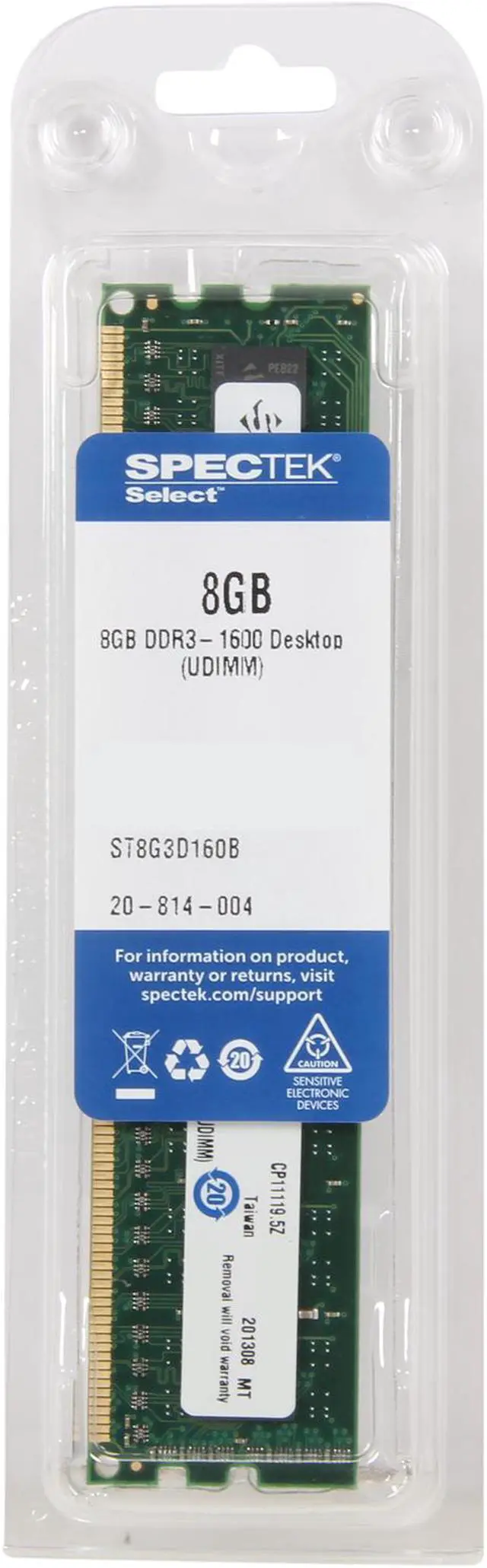 Alt view image 3 of 3 - SPECTEK by Micron Technology 8GB DDR3 1600 (PC3 12800) Desktop Memory Model ST8G3D160B