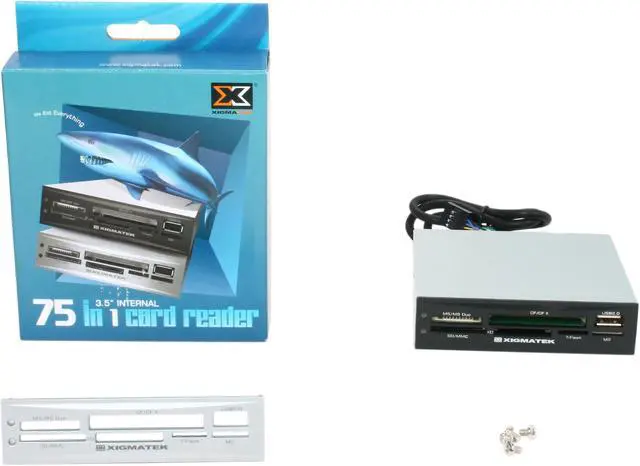 Alt view image 5 of 5 - XIGMATEK USB 2.0 CF I /CF I Pro /CF I Pro II /CF I Elite Pro /SD /EXTREME SD /SD PRO /SDHC /HS SD /MMC /HS MMC /HS RS MMC /RS MMC /mini SD /HS mini SD /MS /MS PRO /MS DUO /MS PRO DUO /Micro SDHC/ xD  3.5" Internal 75-in-1 Card Reader