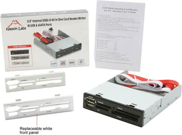 Alt view image 10 of 10 - Nippon Labs Internal Card Reader 3.5" Internal All In One Card Reader/Writer with USB2.0 & ESATA