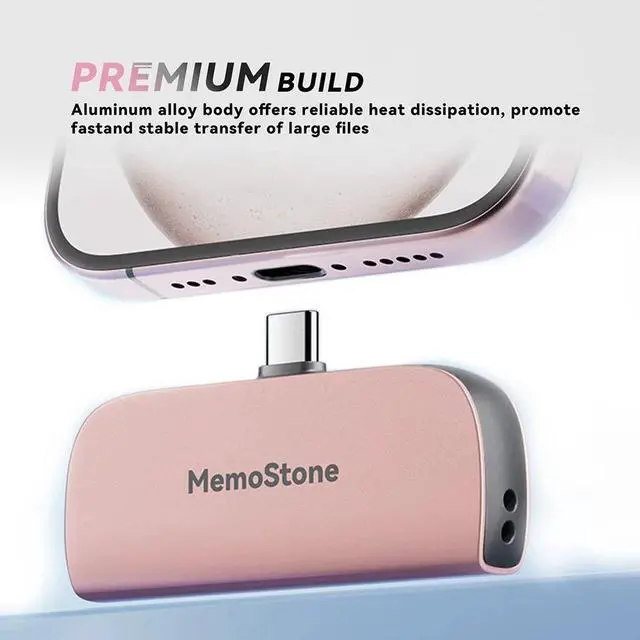 Alt view image 4 of 6 - KingSpec MomeStone 1TB Portable SSD up to 2000MB/s Read, Thumb Drive Metal USB 3.2 Type C USSD Mobile Solid U Disk External USB Flash Drives Data Storage Compatible with Phone/Laptop/Computer (Pink)