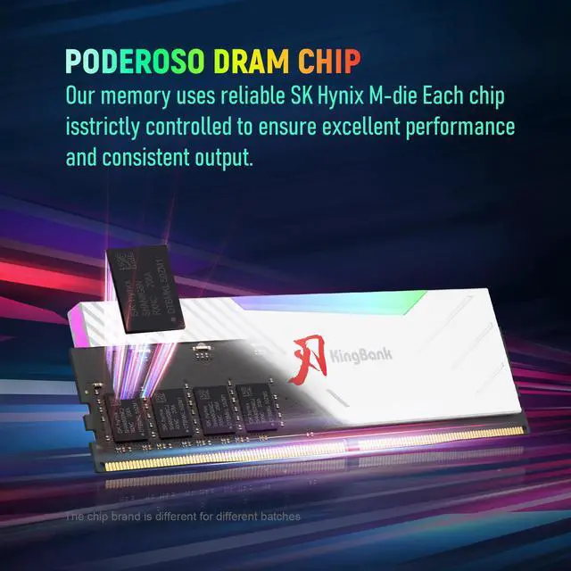 Alt view image 5 of 13 - Kingbank RGB 32GB (2 x 16GB) 288-Pin PC RAM DDR5 6000 (PC5 48000) Desktop Memory Model KRRW16G6000MC30*2