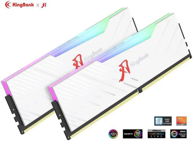Main image of Kingbank RGB 32GB (2 x 16GB) 288-Pin PC RAM DDR5 6000 (PC5 48000) Desktop Memory Model KRRW16G6000MC30*2