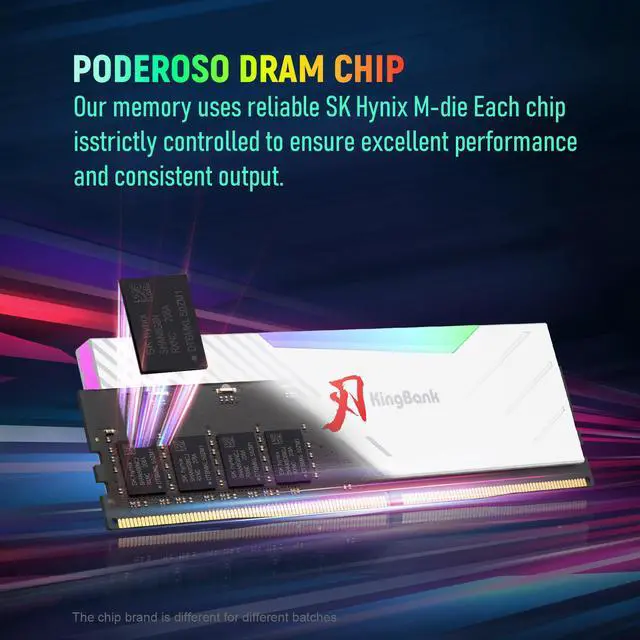 Alt view image 5 of 13 - Kingbank RGB 32GB (2 x 16GB) 288-Pin PC RAM DDR5 6400 (PC5 51200) Desktop Memory Model SBBRGBDDR5640016G*2M