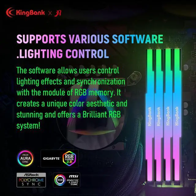 Alt view image 6 of 12 - Kingbank RGB 32GB (2 x 16GB) 288-Pin PC RAM DDR5 6000 (PC5 48000) Desktop Memory Model KRRB16G6000MC30*2