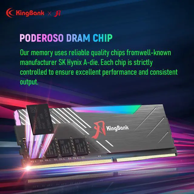 Alt view image 5 of 12 - Kingbank RGB 32GB (2 x 16GB) 288-Pin PC RAM DDR5 6000 (PC5 48000) Desktop Memory Model KRRB16G6000AC28*2