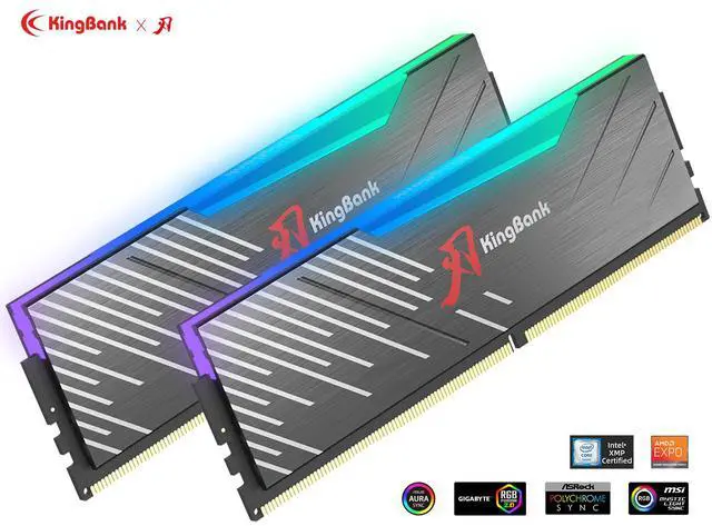 Main image of Kingbank RGB 32GB (2 x 16GB) 288-Pin PC RAM DDR5 6400 (PC5 51200) Desktop Memory Model KRRB16G6400AC30*2