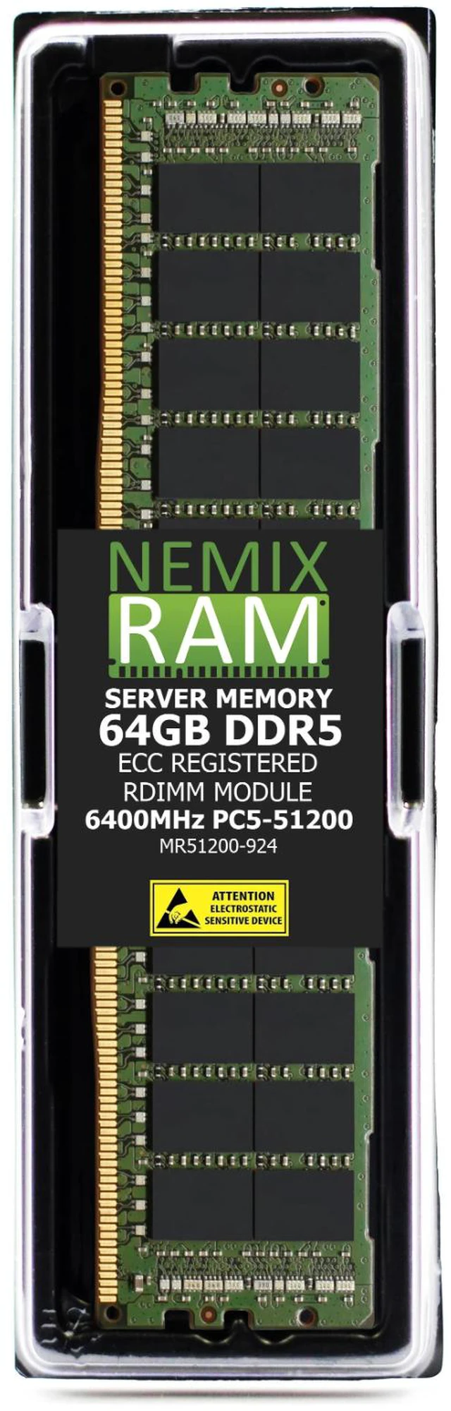 Main image of Nemix MR51200-924K1-G 64GB DDR5 6400MHz ECC RDIMM Server Memory