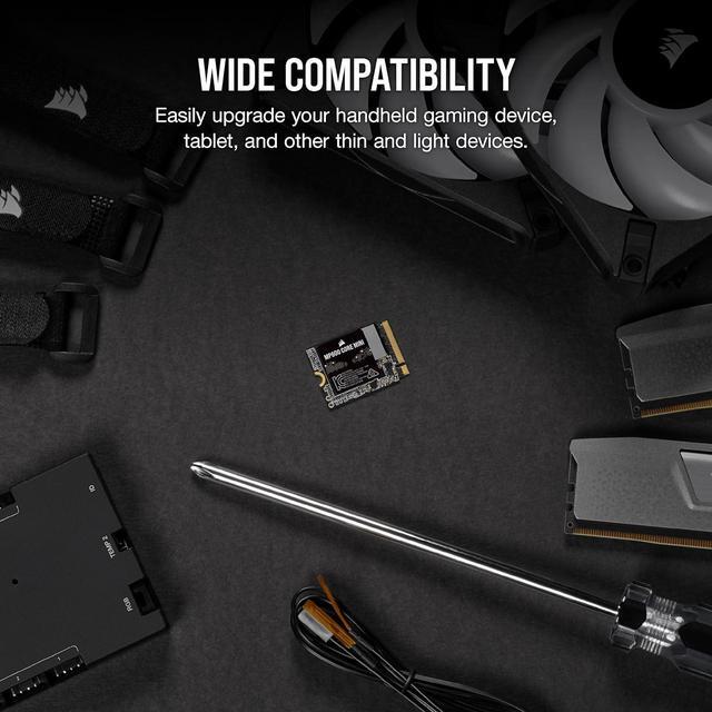 Alt view image 4 of 6 - Corsair MP600 CORE Mini 1TB M.2 NVMe PCIe x4 Gen4 2 SSD – M.2 2230 – Up to 5,000MB/sec Sequential Read  QLC NAND – Great for Steam Deck, ASUS ROG Ally, Microsoft Surface Pro .CSSD-F1000GBMP600CM
