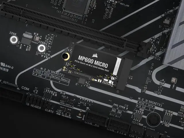 Alt view image 8 of 11 - Corsair MP600 MICRO M.2 2242 key M, single sided 2TB PCIe Gen 4.0 x4 3D NAND TLC CSSD-F2000GBMP600MCR2