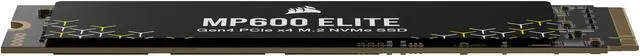 Alt view image 4 of 8 - Corsair MP600 Elite M.2 2280 2TB PCI-Express 4.0 x4, NVMe 1.4 3D TLC Internal Solid State Drive Up to 7000 MB/sec (SSD) CSSD-F2000GBMP600ENH