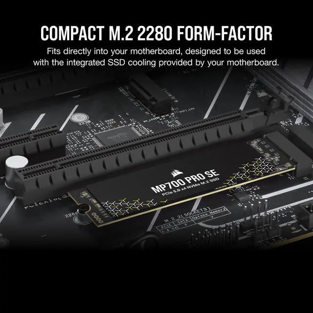 Alt view image 17 of 19 - Corsair MP700 PRO SE M.2 2280 4TB PCI-Express 5.0 x4 3D TLC Internal Solid State Drive Up to 14000 MB/sec (SSD) CSSD-F4000GBMP700PNHS