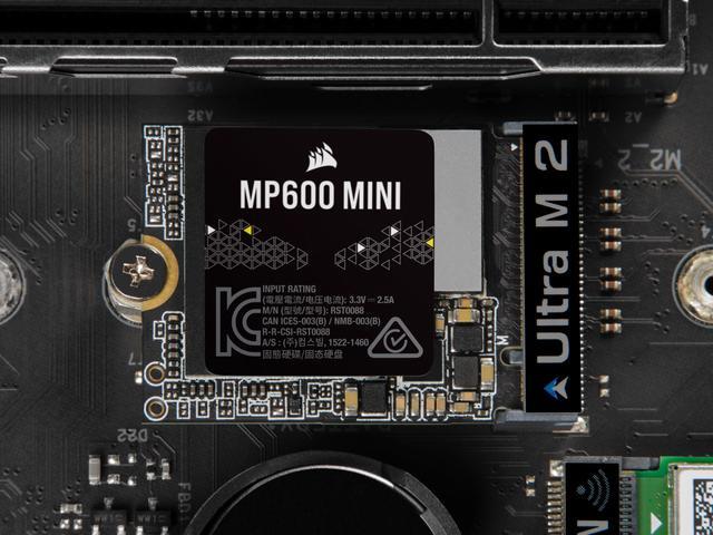 Alt view image 3 of 8 - CORSAIR MP600 MINI PCIe Gen4 x4 NVMe  M.2 SSD – M.2 2230 – Up to 4,800MB/sec  read – High-Density TLC NAND – Great for  Steam Deck and Microsoft Surface
