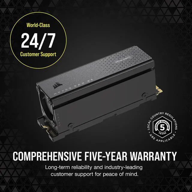 Alt view image 8 of 20 - Corsair MP700 PRO SE M.2 2280 2TB PCI-Express 5.0 x4 3D TLC Internal Solid State Drive (SSD) CSSD-F2000GBMP700PROS