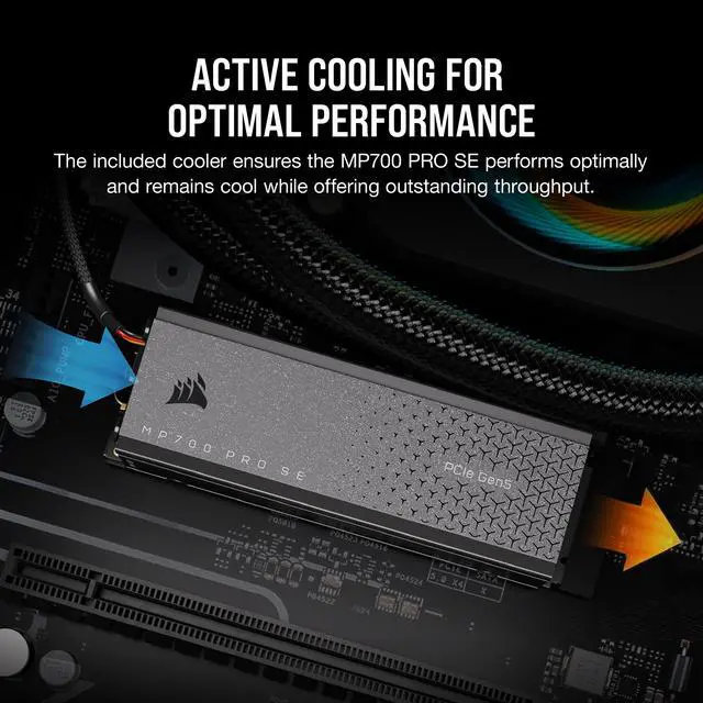 Alt view image 14 of 20 - Corsair MP700 PRO SE M.2 2280 2TB PCI-Express 5.0 x4 3D TLC Internal Solid State Drive (SSD) CSSD-F2000GBMP700PROS