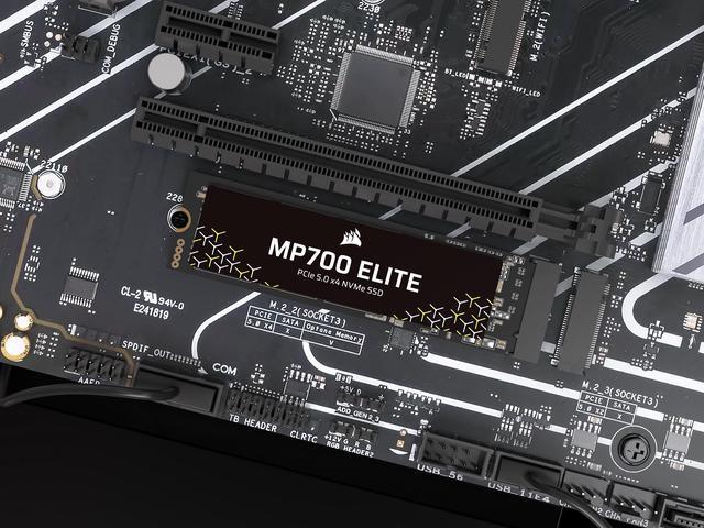Alt view image 8 of 20 - Corsair MP700 Elite M.2 2280 2TB PCI-Express 5.0 x4 3D TLC Internal Solid State Drive (SSD) Up to 10000 MB/s CSSD-F2000GBMP700ENH