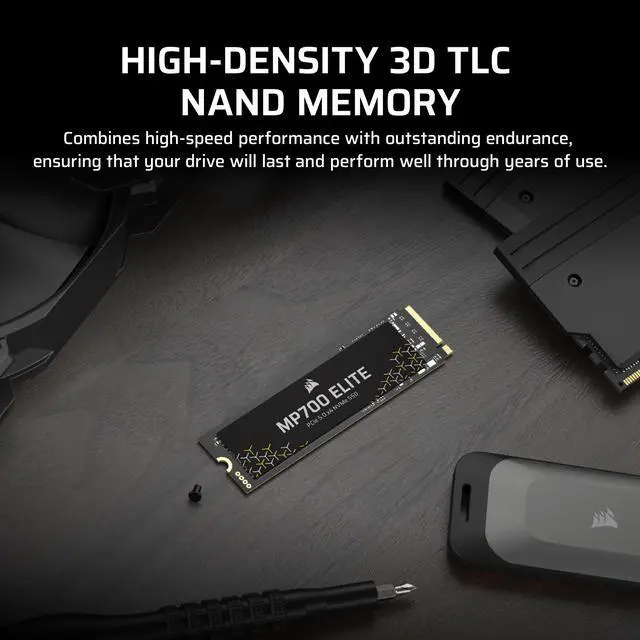 Alt view image 19 of 20 - Corsair MP700 Elite M.2 2280 2TB PCI-Express 5.0 x4 3D TLC Internal Solid State Drive (SSD) Up to 10000 MB/s CSSD-F2000GBMP700ENH