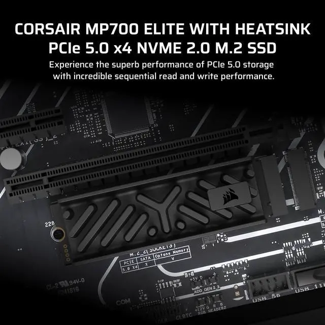 Alt view image 13 of 20 - Corsair MP700 Elite M.2 2280 2TB PCI-Express 5.0 x4 3D TLC Internal Solid State Drive (SSD) Up to 10000 MB/s CSSD-F2000GBMP700EHS