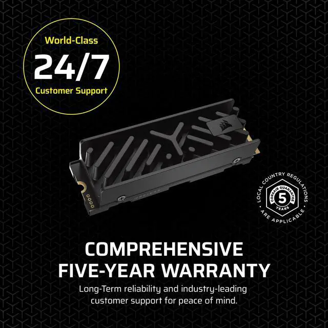 Alt view image 19 of 20 - Corsair MP700 Elite M.2 2280 2TB PCI-Express 5.0 x4 3D TLC Internal Solid State Drive (SSD) Up to 10000 MB/s CSSD-F2000GBMP700EHS