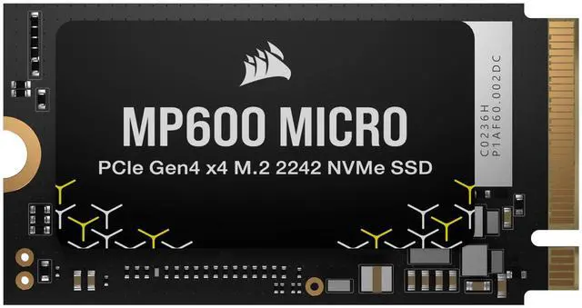 Main image of Corsair MP600 MICRO M.2 2242 key M, single sided 1TB PCIe Gen 4.0 x4 3D NAND TLC CSSD-F1000GBMP600MCR2