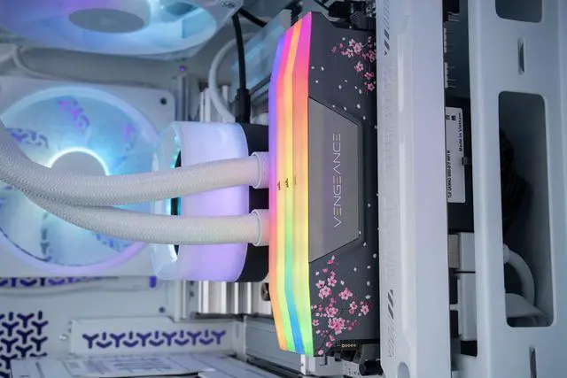 Alt view image 5 of 6 - CORSAIR Vengeance RGB 32GB (2 x 16GB) 288-Pin PC RAM DDR5 6000 (PC5 48000) Custom Lab Cherry Blossom Desktop Memory Model CMH32GX5M2B6000Z30CB - Gray