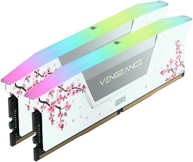 Main image of CORSAIR Vengeance RGB 32GB (2 x 16GB) 288-Pin PC RAM DDR5 6000 (PC5 48000) Custom Lab Cherry Blossom Desktop Memory Model CMH32GX5M2B6000Z30WCB - White
