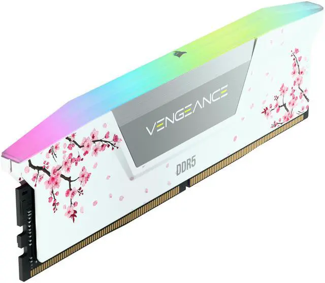Alt view image 2 of 3 - CORSAIR Vengeance RGB 32GB (2 x 16GB) 288-Pin PC RAM DDR5 6000 (PC5 48000) Custom Lab Cherry Blossom Desktop Memory Model CMH32GX5M2B6000Z30WCB - White