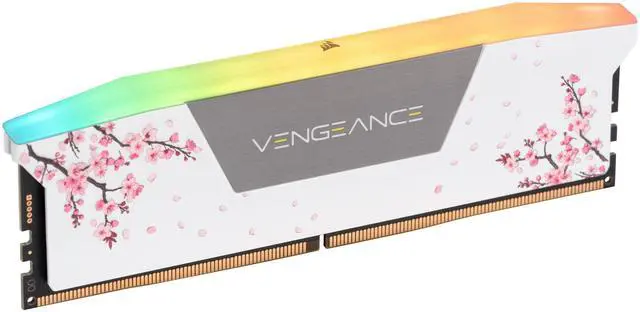 Alt view image 3 of 4 - CORSAIR Vengeance RGB 32GB (2 x 16GB) 288-Pin PC RAM DDR5 6000 (PC5 48000) Custom Lab Cherry Blossom Desktop Memory Model CMH32GX5M2B6000Z30WCB - White