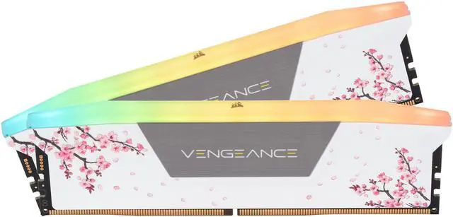 Alt view image 2 of 4 - CORSAIR Vengeance RGB 32GB (2 x 16GB) 288-Pin PC RAM DDR5 6000 (PC5 48000) Custom Lab Cherry Blossom Desktop Memory Model CMH32GX5M2B6000Z30WCB - White