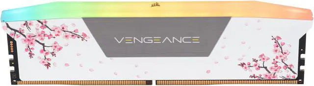 Alt view image 4 of 4 - CORSAIR Vengeance RGB 32GB (2 x 16GB) 288-Pin PC RAM DDR5 6000 (PC5 48000) Custom Lab Cherry Blossom Desktop Memory Model CMH32GX5M2B6000Z30WCB - White