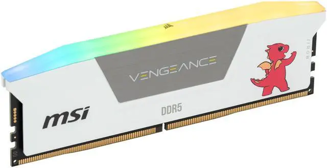 Alt view image 3 of 5 - CORSAIR Vengeance RGB 32GB (2 x 16GB) 288-Pin PC RAM DDR5 6000 (PC5 48000) Custom Lab Lucky White Desktop Memory Model CMH32GX5M2N6000Z36-MSI