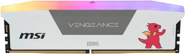 Alt view image 4 of 5 - CORSAIR Vengeance RGB 32GB (2 x 16GB) 288-Pin PC RAM DDR5 6000 (PC5 48000) Custom Lab Lucky White Desktop Memory Model CMH32GX5M2N6000Z36-MSI