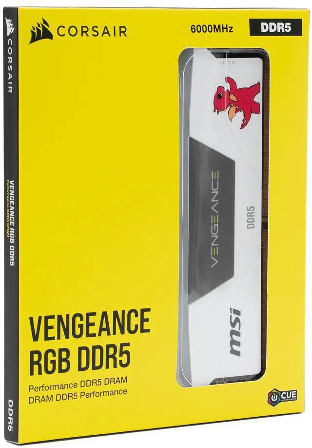 Alt view image 5 of 5 - CORSAIR Vengeance RGB 32GB (2 x 16GB) 288-Pin PC RAM DDR5 6000 (PC5 48000) Custom Lab Lucky White Desktop Memory Model CMH32GX5M2N6000Z36-MSI