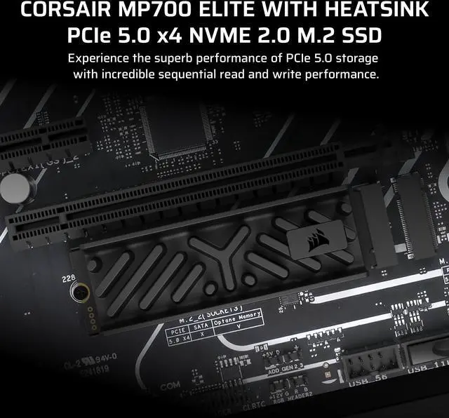 Alt view image 12 of 17 - Corsair MP700 ELITE M.2 2280 4TB PCI-Express 5.0 x4 3D TLC Internal Solid State Drive (SSD) CSSD-F4000GBMP700EHS