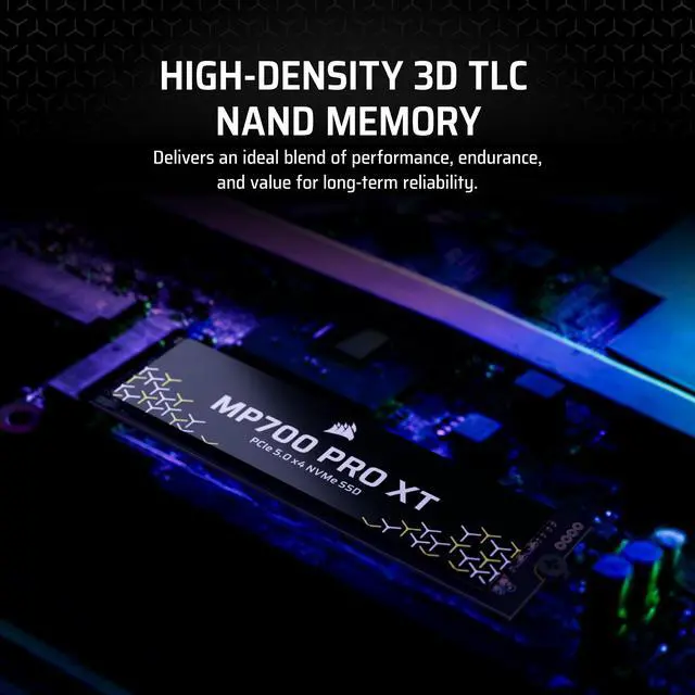 Alt view image 10 of 14 - Corsair MP700 PRO XT M.2 2280 2TB PCI-Express 5.0 x4 3D NAND TLC Internal Solid State Drive (SSD) CSSD-F20GBMP700PXNH