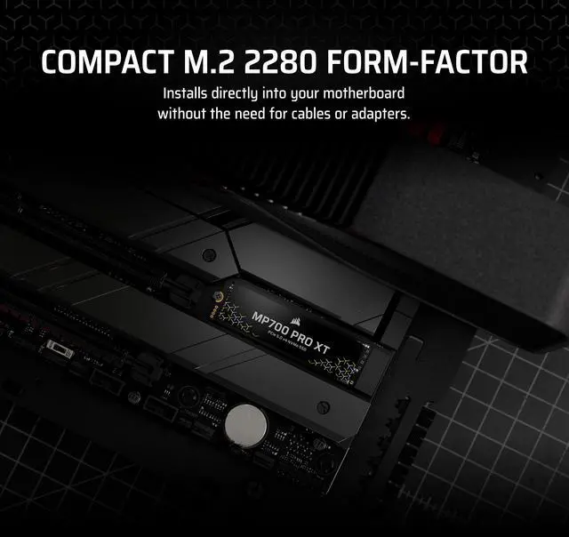 Alt view image 11 of 14 - Corsair MP700 PRO XT M.2 2280 2TB PCI-Express 5.0 x4 3D NAND TLC Internal Solid State Drive (SSD) CSSD-F20GBMP700PXNH