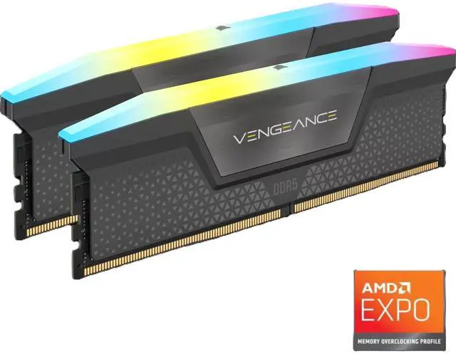 Main image of CORSAIR Vengeance RGB 16GB (2 x 8GB) 288-Pin PC RAM DDR5 5200 (PC5 41600) Desktop Memory Model CMH16GX5M2B5200Z40