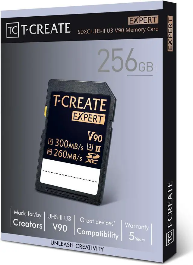 Alt view image 5 of 4 - Team Group 256GB Expert SD Card UHS-II / U3 / V90 Read/Write Speed Up to 300/260MB/s (TTCSDX256GIIV9001)